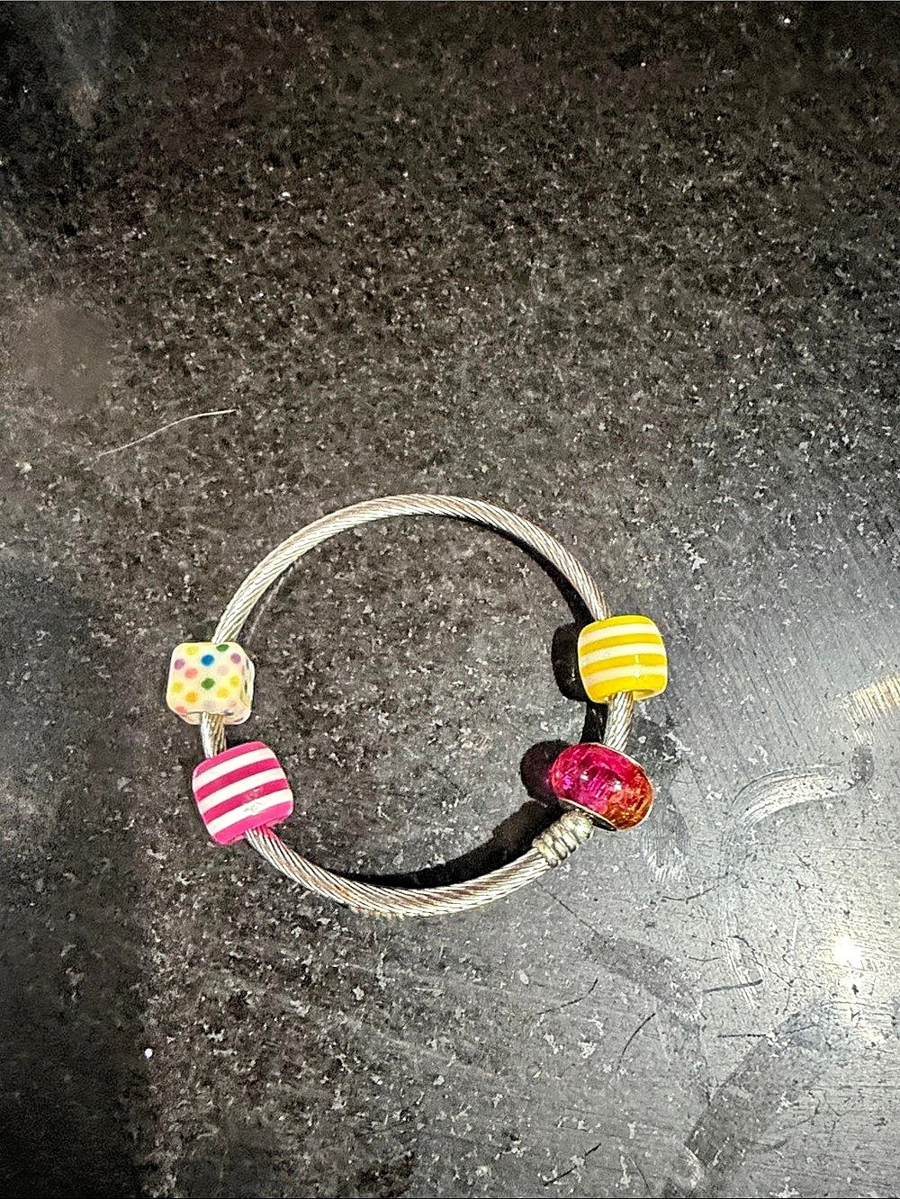 Colorful Charm Bracelet Silver & Pink